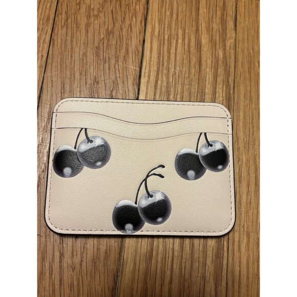 Coach Black Cherry Ergo bag coachtopia leather Card Holder Purse White CL754 - Picture 2 of 14